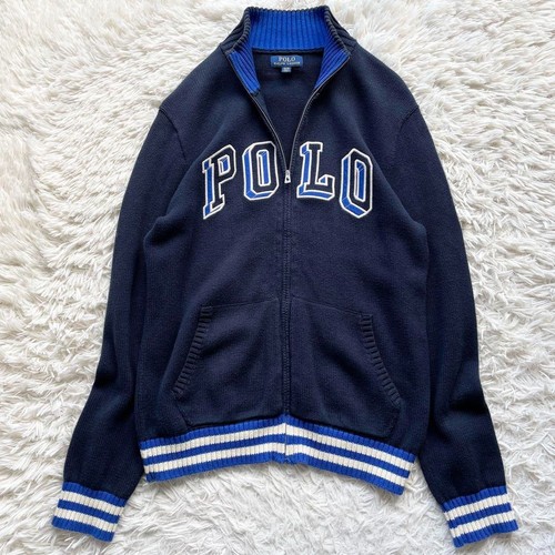 POLO RALPH LAUREN knit jacket with embroidered logo and pony logo zip Navy Blue - Picture 10 of 10