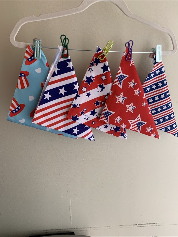 Lot Of 5 Doggy Patriotic Bandanas #2