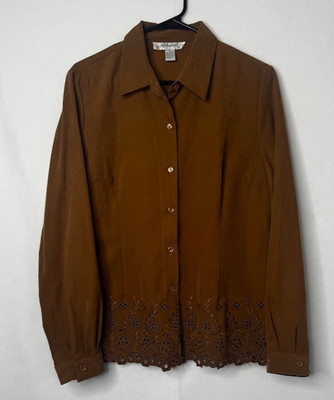 Vintage Appraisal Brown Southwestern Blouse Women s Size 14 Boho