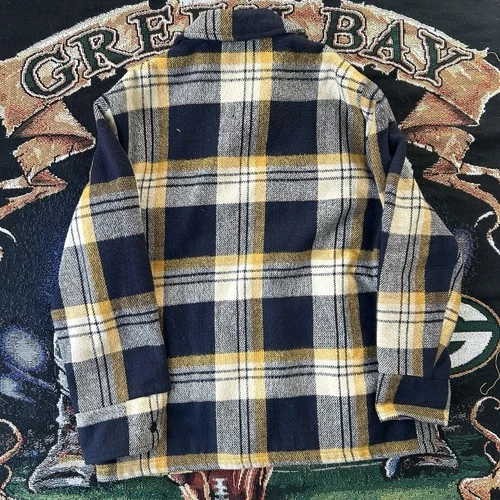 Sears The Men's Store Wool Flannel Plaid Shirt Jacket Lined Pockets 44 Tall image 5