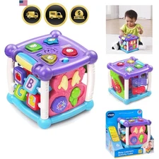 Toddler Activity Cube Educational Toy Lights Sounds Baby Kids Learning