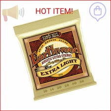 Ernie Ball Earthwood Extra Light 80/20 Bronze Acoustic Guitar Strings, 10-50 Gau