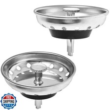 2 Pack - Kitchen Sink Strainer and Stopper Combo Basket Replacement for Stand