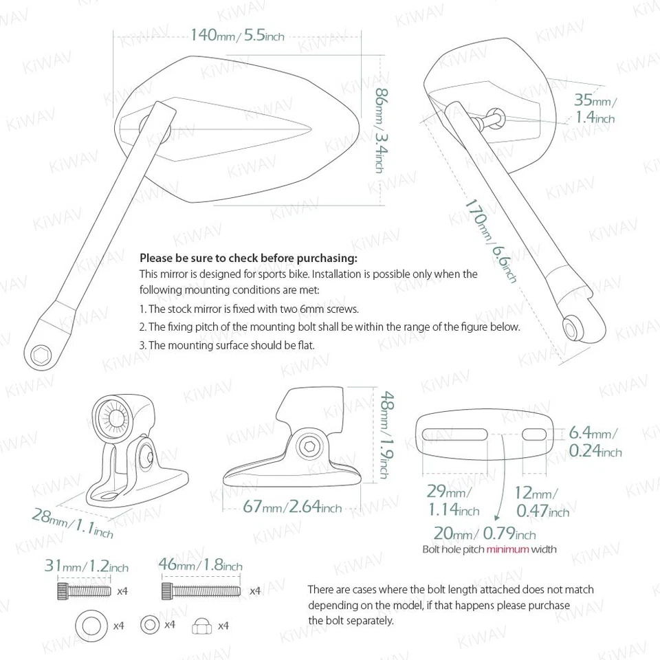 Black Venom fairing mirrors mat black adapter ABS aluminum fits Suzuki GSX-R GSF - Imagem 2 de 4