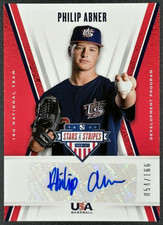 2019 Panini Philip Abner USA Baseball Stars & Stripes #16U-PA Signatures /166 NM