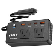 300W Car Power Inverter - YSOLX Dual DC 12V to 110V AC Outlet 300W, Black
