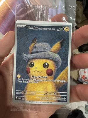 Pokemon x Van Gogh: Pikachu mit grauem Filzhut SVP 085 Promo Karte Sealed