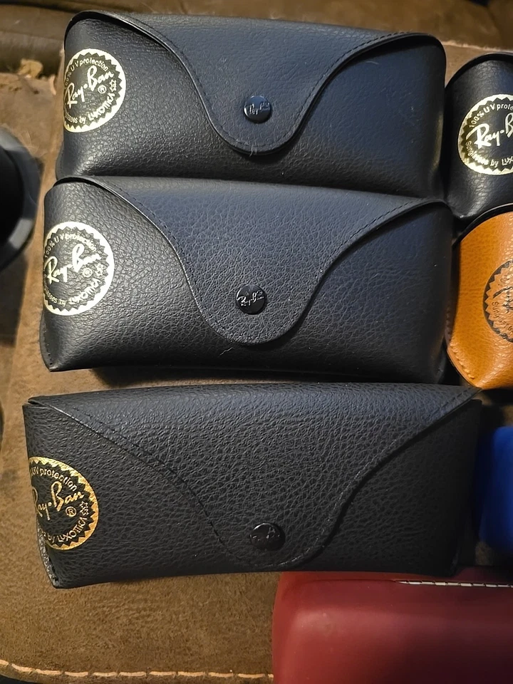 Ray Ban Leather Pouch Black Universal Sunglasses Case. (Lot of 7) - Image 2 of 4