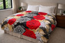 Coperta King Size Finto Visone Rosse Super Morbida Calda Soffice Divano Letto