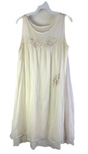 Vintage 70s Nylon Chemise Nighty Negligee Gown Womens Large Coquette Romantic