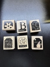 Stampin Up Rubber Stamp Lot Tag Style Baby Birthday Friend Thank you Joy 2005 6