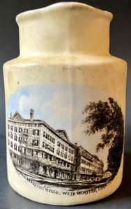 Antique Souvenir Creamer Beardsley House Hotel West Winsted CT Hampshire Pottery
