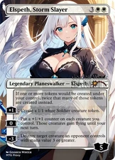 MTG - Elspeth, Storm Slayer - Fanart Borderless Style - EDH / Playtest