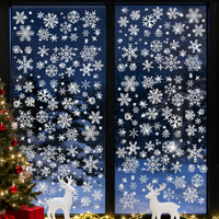 Glitzer Schneeflocken Fensterbilder Weihnachten Selbstklebend, Weihnachtsdeko In