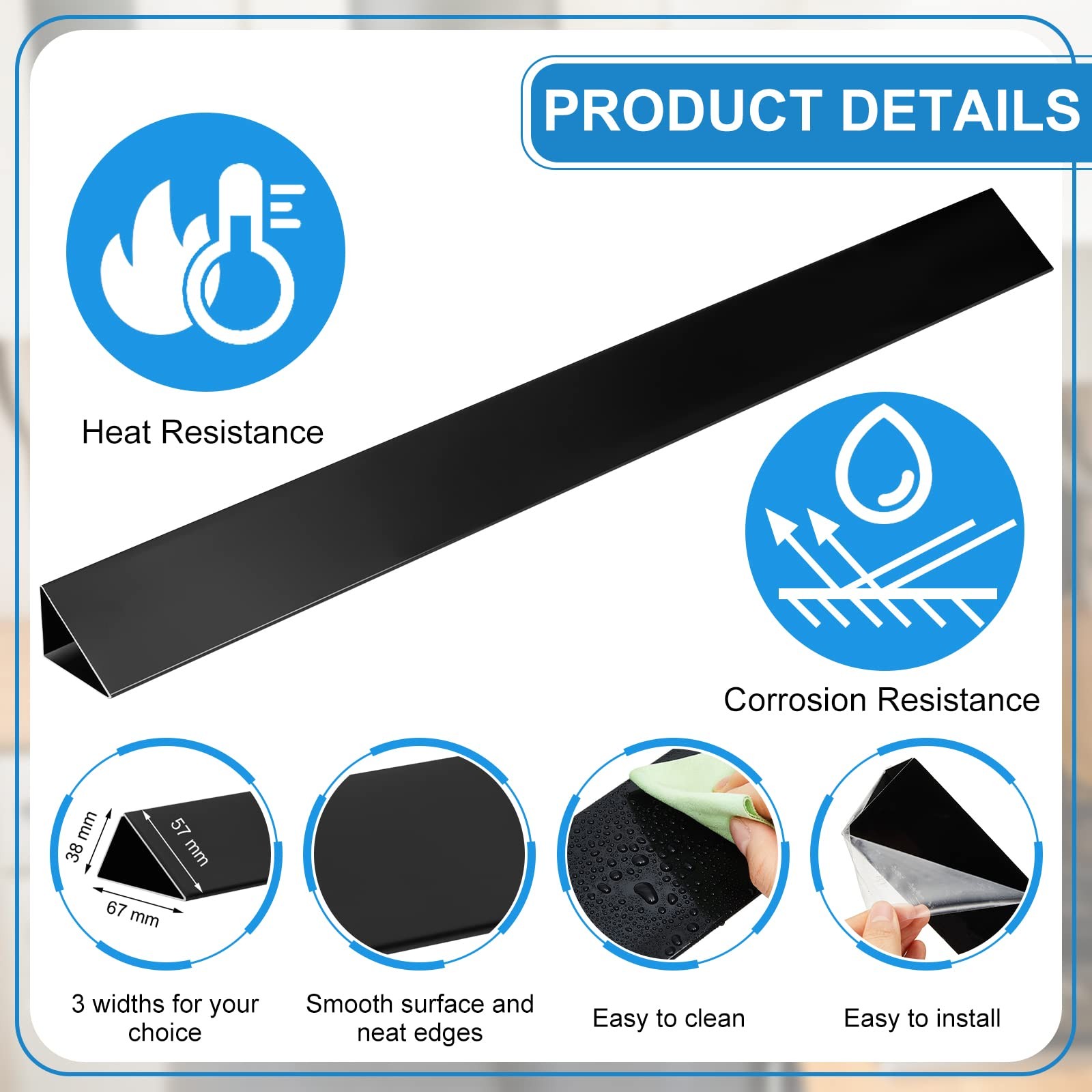 30 Inch Slide in Range Rear Filler Kit, Large Stove Gap Cover, Cooktop Trim K...