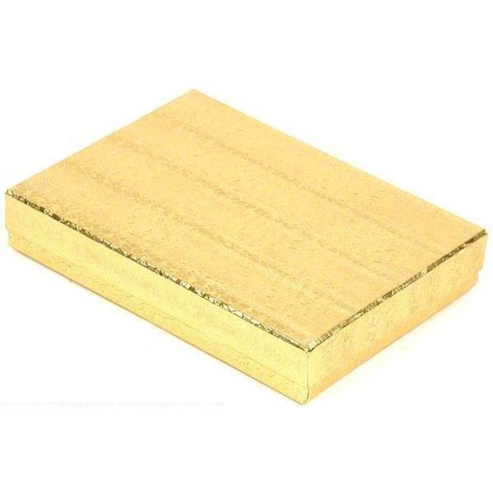 Gold Cotton Filled Jewelry Display Gift Box 5 3/8" x 3 7/8"