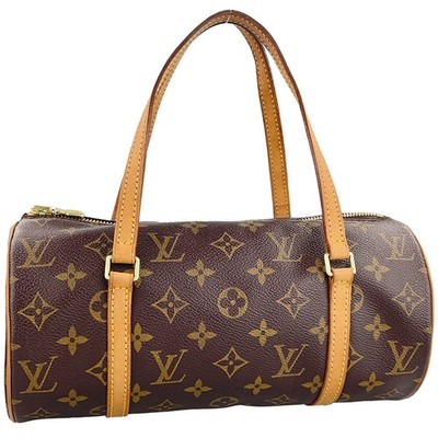 Louis Vuitton Monogram Papillon 26 Leather Brown Handbag 4405
