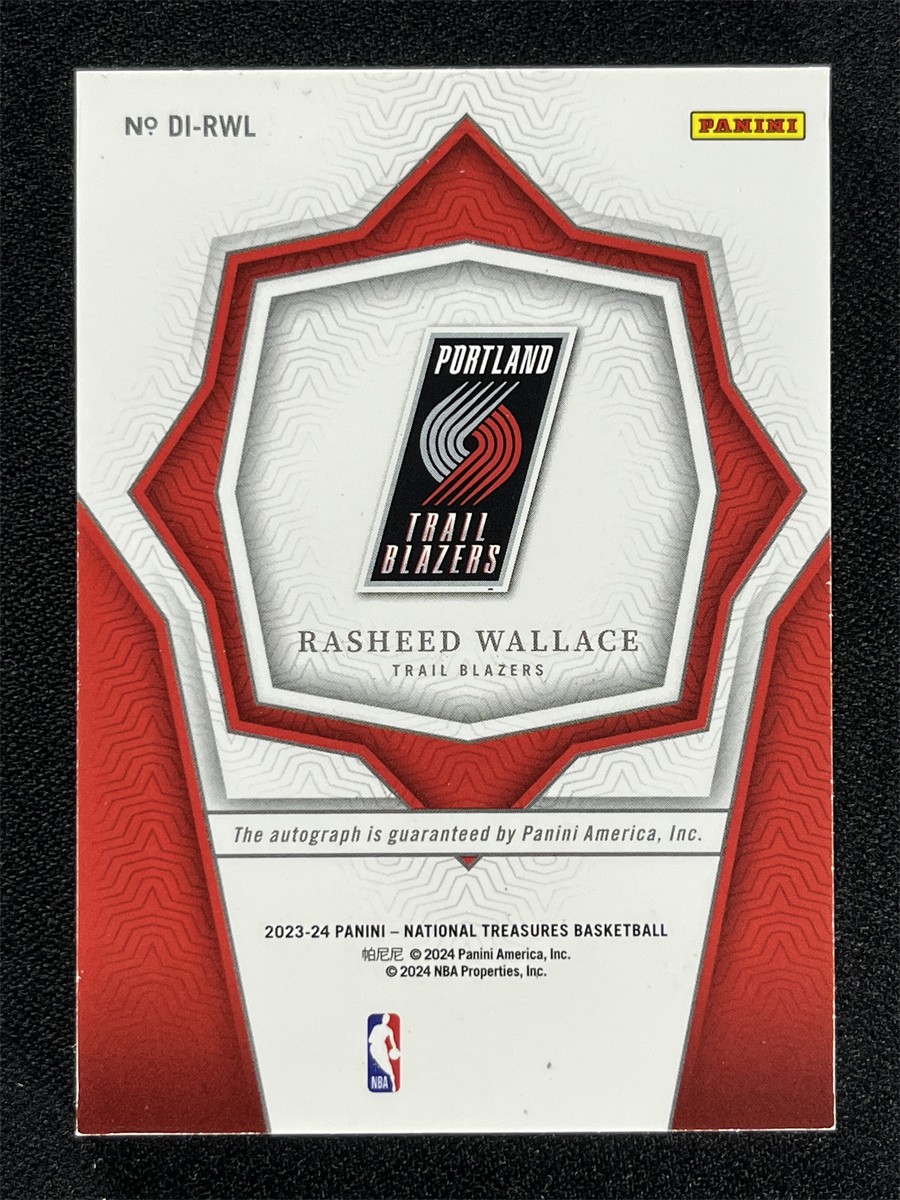 2023-24 Panini National Treasures Rasheed Wallace Definitive Ink Auto /25 view 2