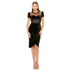NWT Mac Duggal Sheer Neck Tulip Hem Evening Dress - size 14