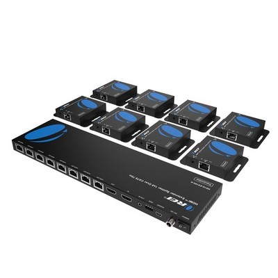 OREI 1x8 HDMI Extender Splitter Multiple Over CAT6/7 Cable-165Ft(HD18-EX165-K)