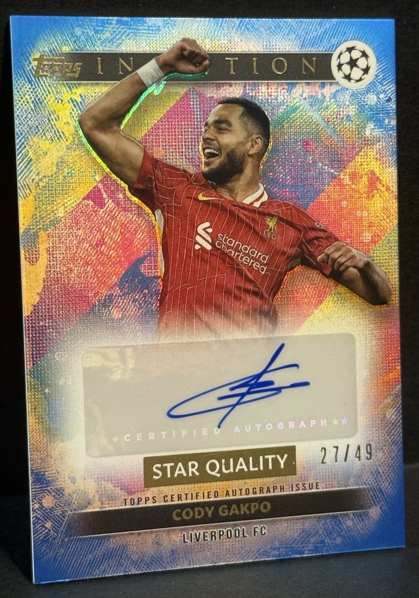 2024-25 Topps Inception UCC Liverpool Cody Gakpo Auto Blue /49 | eBay