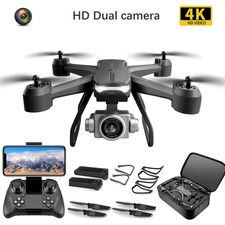 Drone 2026 4K HD Dual Camera WiFi FPV RC Portable Quadcopter Remote 2 Battery