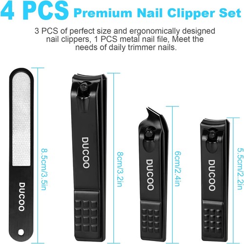 Nail Clipper Set, Sharp Stainless Steel Clippers For Men & Women,4 PCS Nail Clip - Picture 2 of 11