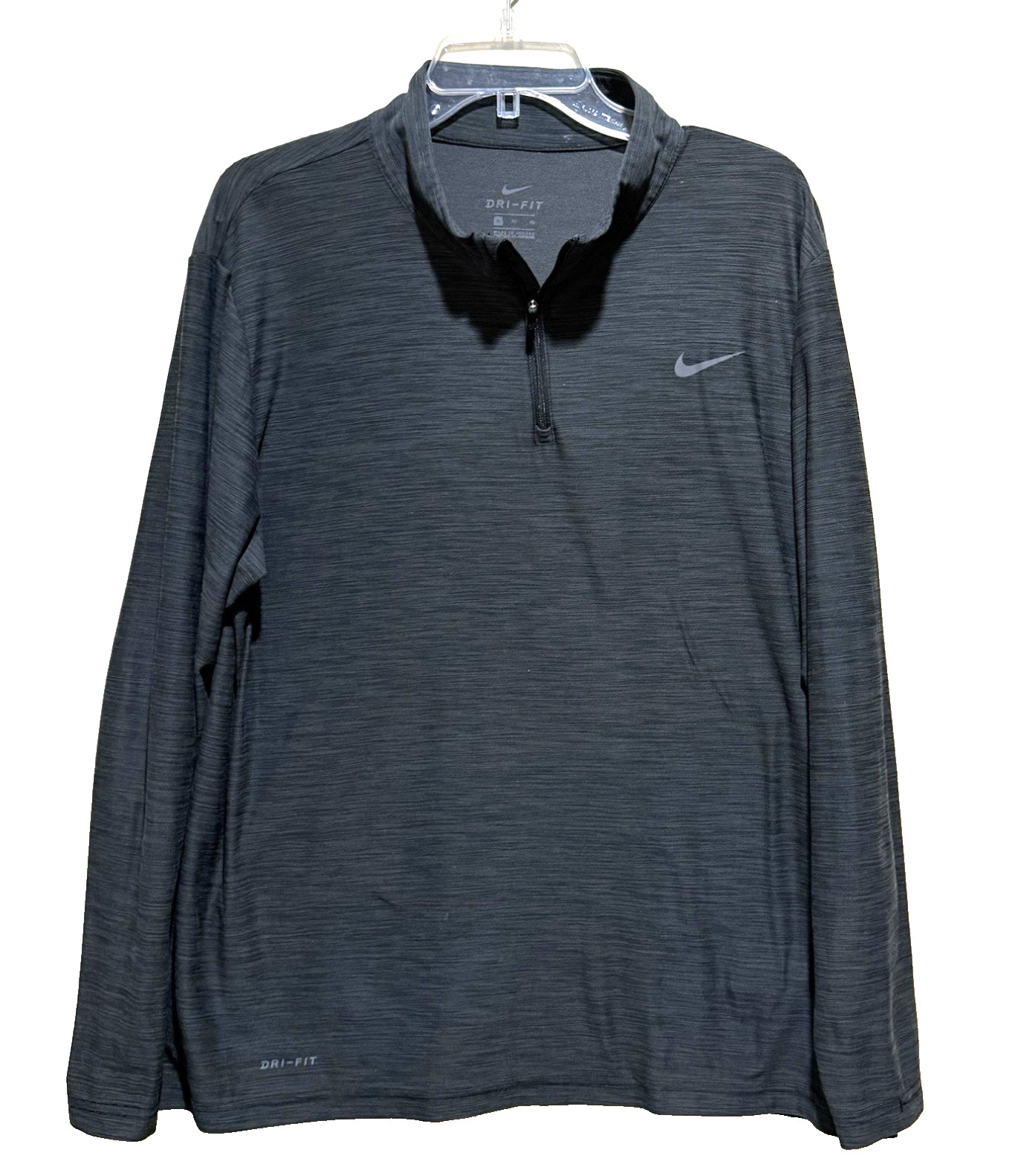 Nike Dri-FIT Men’s XL 1/4 Zip Long Sleeve Running Training Pullover Gray Black thumbnail 4
