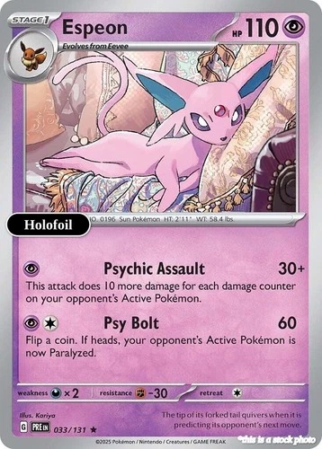 Espeon PRE 033/131 Pokémon Rare Holofoil NM - product listing photo