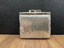 Vintage Whiting & Davis Silver Mesh Coin & Bill Wallet 3” X 3”