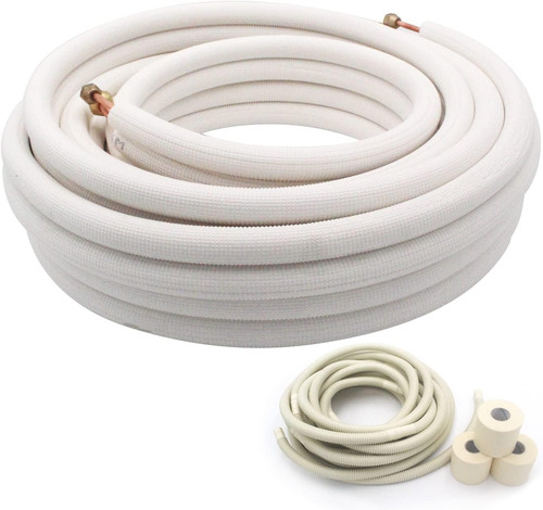 25 Ft Air Conditioning Copper Tubing Pipe Extension, 1/4" 1/2" 3/8" PE Thickened