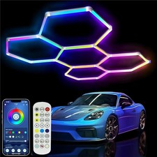 RGB LED Hexagon Garage Lights Car Detailing Shop Light no Border for Garage Bar