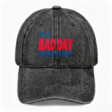 Unisex Bold Red Blue Block Letter Hot Dog Joke Hat Vintage Washed Baseball Cap