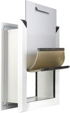 Large Dog Door For 4-8In Thick Wall Aluminum Double Flap Lockable Silver