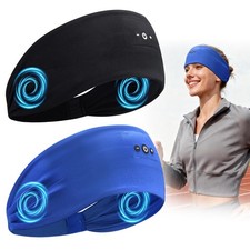 2 PCS Sleeping Headphones Headband HD Stereo Speakers Running BlackBlue