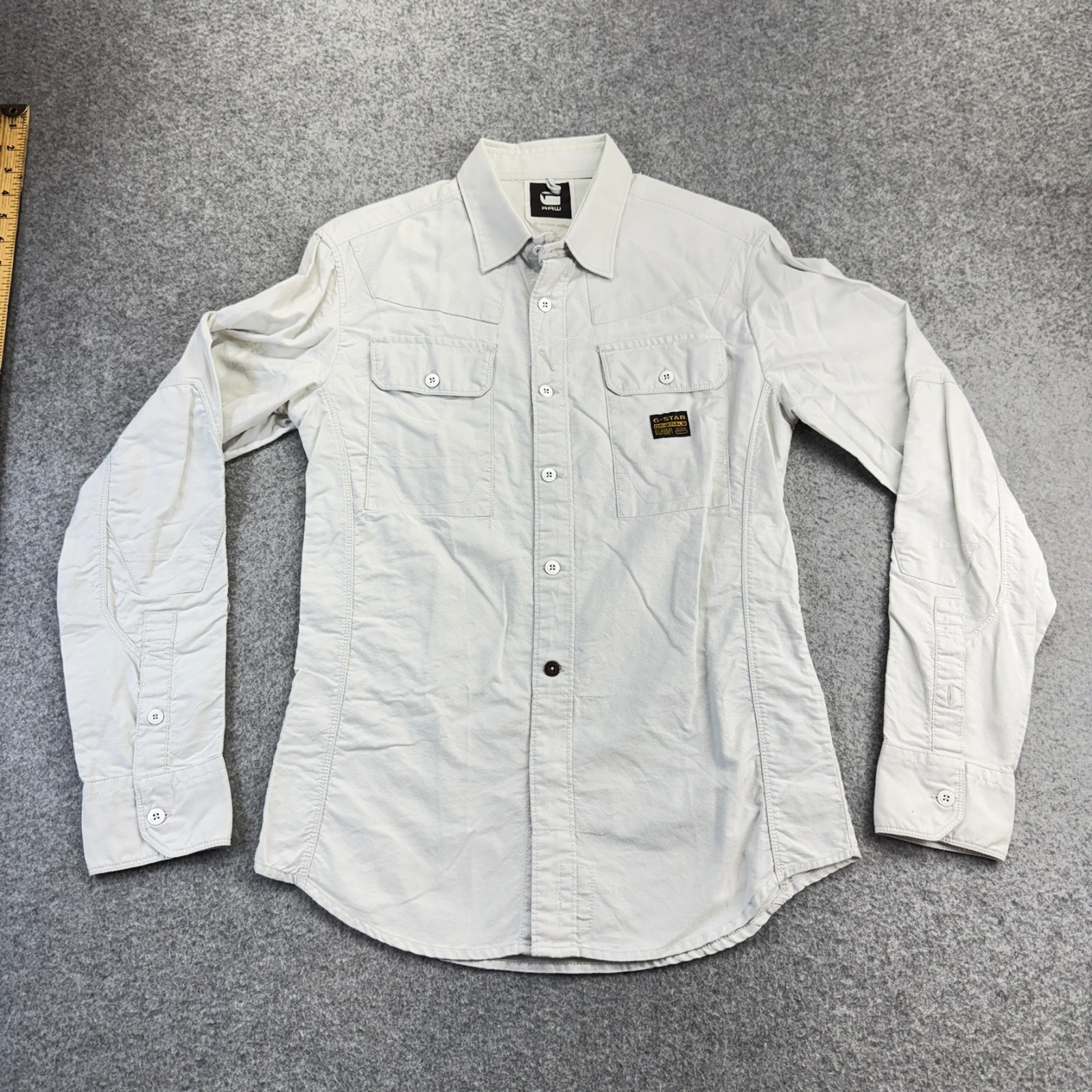 G‑Star RAW Road OX Shirt Men’s Button‑Up Denim Shirt Light Gray Size M