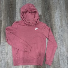 Nike NSW Club Essential Funnel Neck Fleece Hoodie Pink/coral Women s Size XS