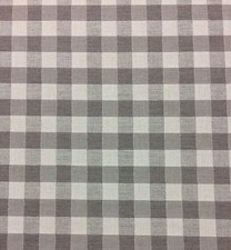 BALLARD DESIGNS GINGHAM CHECK TAUPE SUNBRELLA OUTDOOR FABRIC 1.75 YARDS 54"W
