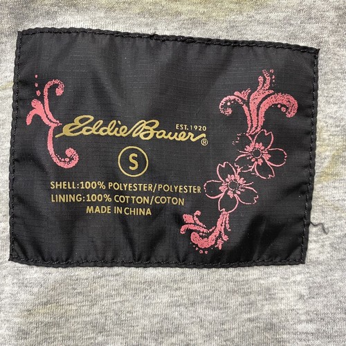 EDDIE BAUER Full Zip Up 3/4 Sleeves Black Windbreaker Jacket Women's Size Small - Picture 7 of 11
