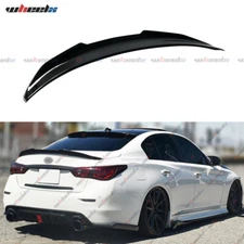 GLOSSY BLACK REAR TRUNK SPOILER WING FOR 2014-24 INFINITI Q50 PSM STYLE HIGHKICK