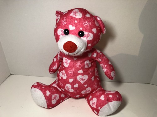 Kelly Toy Pink teddy bear lots of hearts and love 10 inches - Picture 2 of 8