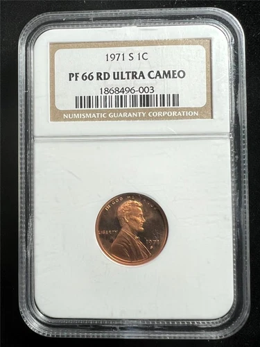 1971 S LINCOLN CENT PROOF 1C PF66 RD ULTRA CAMEO NGC UCAM PR66 DCAM;  SKU 3346