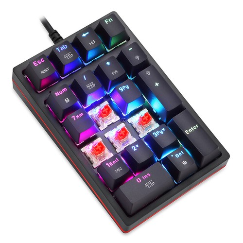 USB Wired Mechanical Keyboard 21 Keys Keyboard 13 RGB Light OUTEMU Red Switch - Picture 5 of 11