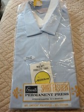 Vtg W T Grant Ladies 38 button down shirt blue roll up sleeve NOS SEALED