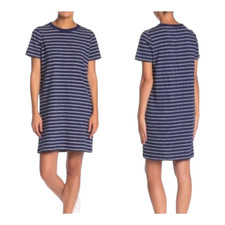 Madewell Tina Striped Cotton Tee Shirt Dress Navy Blue NWT Sz S, M, L