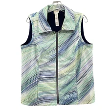 Chicos Golf Zenergy Vest Womens 1 Reversible Athleisure Country Club Performance