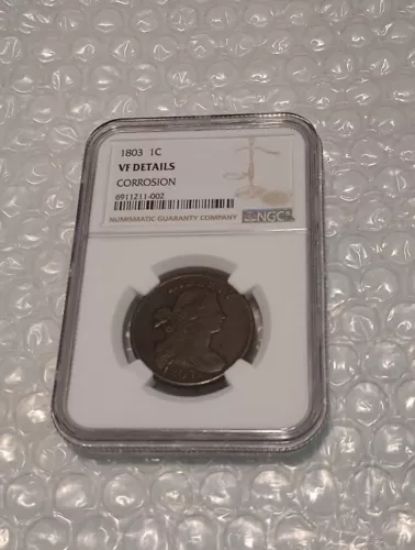 *USA 1 Cent, Draped Bust Cent 1803, NGC- VF Details