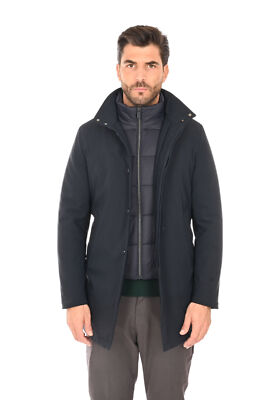 Ciabalù Giubbotto Invernale Uomo Impermeabile – Tessuto Tecnico Trapuntato, Collo Alto Con Pettorina Rimovibile – Slim Fit – Colori Blu, Fango, Nero – Taglie 46-60