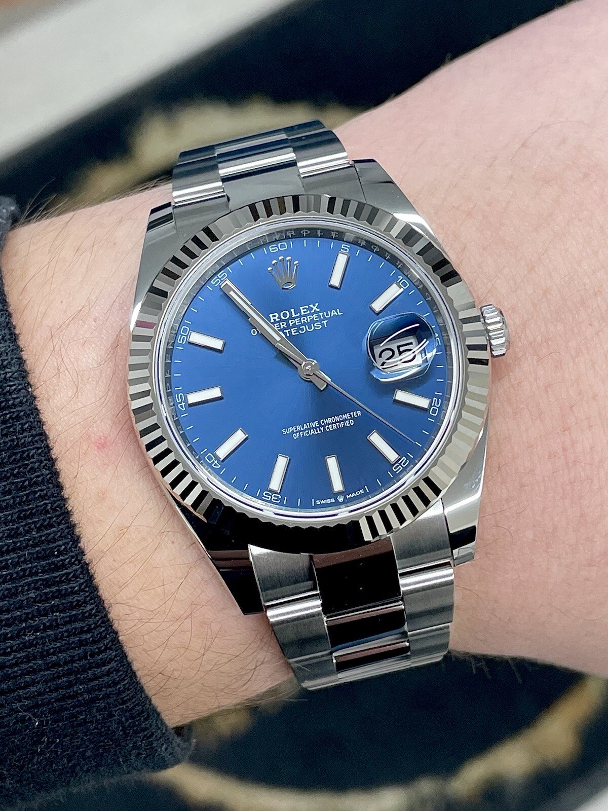 Rolex Datejust 41mm Factory Blue Baton Dial | Full Set | FINANCE AVAILABLE