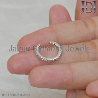 ピアス STONEHENgE 14K single ear cuff Amazon.com: 14K Rose Gold and Diamonds Single-Row Hinged Ear